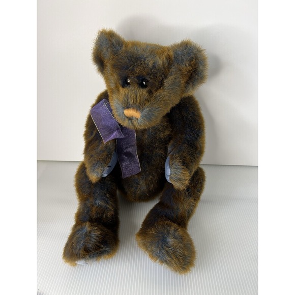 Ty Classic BRODERICK Teddy Bear Brown/Blue Plush Animal 15" 1999 - Picture 2 of 11